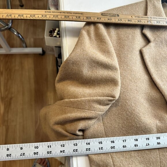 Mens Tan Lambswool Blazer Vtg Lands End XL Jacket 2 Button Lined 42R Camel Hair - Picture 5 of 10